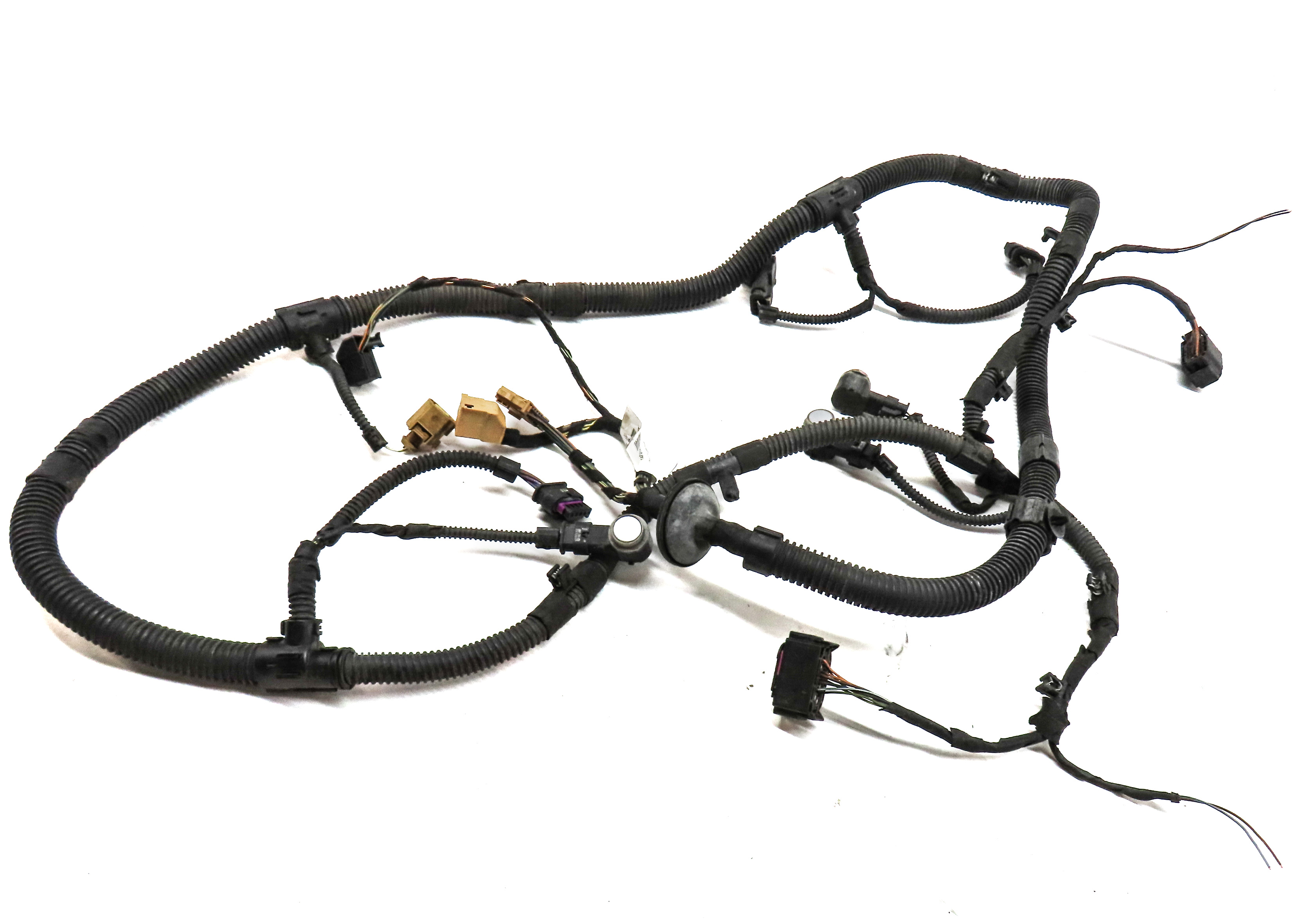 2015 AUDI Q3 8U REAR PARK ASSIST PDC SENSOR SET 4 & WIRE WIRING HARNESS (Silver) — exact item pictured